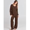 imageANRABESS Women 2 Piece Outfits Sweater Lounge Sets Long Sleeve Cable Knit Pullover and Wide Leg Pants Tracksuit Matching SetDeep Brown