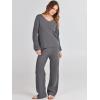 imageANRABESS Women 2 Piece Outfits Sweater Lounge Sets Long Sleeve Cable Knit Pullover and Wide Leg Pants Tracksuit Matching SetDeep Grey