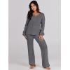 imageANRABESS Women 2 Piece Outfits Sweater Lounge Sets Long Sleeve Cable Knit Pullover and Wide Leg Pants Tracksuit Matching SetDeep Grey