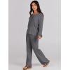 imageANRABESS Women 2 Piece Outfits Sweater Lounge Sets Long Sleeve Cable Knit Pullover and Wide Leg Pants Tracksuit Matching SetDeep Grey
