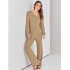 imageANRABESS Women 2 Piece Outfits Sweater Lounge Sets Long Sleeve Cable Knit Pullover and Wide Leg Pants Tracksuit Matching SetDeep Khaki