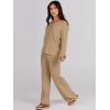 imageANRABESS Women 2 Piece Outfits Sweater Lounge Sets Long Sleeve Cable Knit Pullover and Wide Leg Pants Tracksuit Matching SetDeep Khaki