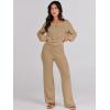 imageANRABESS Women 2 Piece Outfits Sweater Lounge Sets Long Sleeve Cable Knit Pullover and Wide Leg Pants Tracksuit Matching SetDeep Khaki