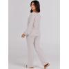 imageANRABESS Women 2 Piece Outfits Sweater Lounge Sets Long Sleeve Cable Knit Pullover and Wide Leg Pants Tracksuit Matching SetGrey