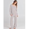 imageANRABESS Women 2 Piece Outfits Sweater Lounge Sets Long Sleeve Cable Knit Pullover and Wide Leg Pants Tracksuit Matching SetGrey
