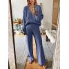 imageANRABESS Women 2 Piece Outfits Sweater Lounge Sets Long Sleeve Cable Knit Pullover and Wide Leg Pants Tracksuit Matching SetGrey Blue