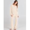 imageANRABESS Women 2 Piece Outfits Sweater Lounge Sets Long Sleeve Cable Knit Pullover and Wide Leg Pants Tracksuit Matching SetKhaki