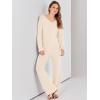 imageANRABESS Women 2 Piece Outfits Sweater Lounge Sets Long Sleeve Cable Knit Pullover and Wide Leg Pants Tracksuit Matching SetKhaki