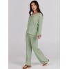 imageANRABESS Women 2 Piece Outfits Sweater Lounge Sets Long Sleeve Cable Knit Pullover and Wide Leg Pants Tracksuit Matching SetMint Green
