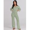imageANRABESS Women 2 Piece Outfits Sweater Lounge Sets Long Sleeve Cable Knit Pullover and Wide Leg Pants Tracksuit Matching SetMint Green