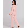 imageANRABESS Women 2 Piece Outfits Sweater Lounge Sets Long Sleeve Cable Knit Pullover and Wide Leg Pants Tracksuit Matching SetPink