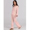 imageANRABESS Women 2 Piece Outfits Sweater Lounge Sets Long Sleeve Cable Knit Pullover and Wide Leg Pants Tracksuit Matching SetPink