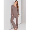imageANRABESS Women 2 Piece Outfits Sweater Lounge Sets Long Sleeve Cable Knit Pullover and Wide Leg Pants Tracksuit Matching SetPink Almond