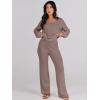 imageANRABESS Women 2 Piece Outfits Sweater Lounge Sets Long Sleeve Cable Knit Pullover and Wide Leg Pants Tracksuit Matching SetPink Almond