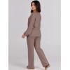 imageANRABESS Women 2 Piece Outfits Sweater Lounge Sets Long Sleeve Cable Knit Pullover and Wide Leg Pants Tracksuit Matching SetPink Almond