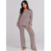 imageANRABESS Women 2 Piece Outfits Sweater Lounge Sets Long Sleeve Cable Knit Pullover and Wide Leg Pants Tracksuit Matching SetRed Khaki