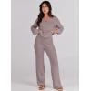 imageANRABESS Women 2 Piece Outfits Sweater Lounge Sets Long Sleeve Cable Knit Pullover and Wide Leg Pants Tracksuit Matching SetRed Khaki