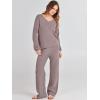 imageANRABESS Women 2 Piece Outfits Sweater Lounge Sets Long Sleeve Cable Knit Pullover and Wide Leg Pants Tracksuit Matching SetRed Khaki