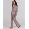 imageANRABESS Women 2 Piece Outfits Sweater Lounge Sets Long Sleeve Cable Knit Pullover and Wide Leg Pants Tracksuit Matching SetRed Khaki