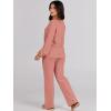 imageANRABESS Women 2 Piece Outfits Sweater Lounge Sets Long Sleeve Cable Knit Pullover and Wide Leg Pants Tracksuit Matching SetRust