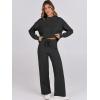 imageANRABESS Women 2 Piece Outfits Sweater Sets Loose Long Sleeve Hoodies Knit Pullover Wide Leg Pants 2025 Fall Lounge SweatsuitBlack