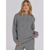 imageANRABESS Women 2 Piece Outfits Sweater Sets Loose Long Sleeve Hoodies Knit Pullover Wide Leg Pants 2025 Fall Lounge SweatsuitDark Gray