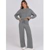 imageANRABESS Women 2 Piece Outfits Sweater Sets Loose Long Sleeve Hoodies Knit Pullover Wide Leg Pants 2025 Fall Lounge SweatsuitDark Gray