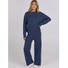 imageANRABESS Women 2 Piece Outfits Sweater Sets Loose Long Sleeve Hoodies Knit Pullover Wide Leg Pants 2025 Fall Lounge SweatsuitDeep Blue