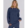 imageANRABESS Women 2 Piece Outfits Sweater Sets Loose Long Sleeve Hoodies Knit Pullover Wide Leg Pants 2025 Fall Lounge SweatsuitDeep Blue