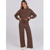 imageANRABESS Women 2 Piece Outfits Sweater Sets Loose Long Sleeve Hoodies Knit Pullover Wide Leg Pants 2025 Fall Lounge SweatsuitDeep Brown
