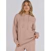 imageANRABESS Women 2 Piece Outfits Sweater Sets Loose Long Sleeve Hoodies Knit Pullover Wide Leg Pants 2025 Fall Lounge SweatsuitLight Camel