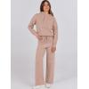 imageANRABESS Women 2 Piece Outfits Sweater Sets Loose Long Sleeve Hoodies Knit Pullover Wide Leg Pants 2025 Fall Lounge SweatsuitLight Camel