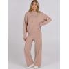 imageANRABESS Women 2 Piece Outfits Sweater Sets Loose Long Sleeve Hoodies Knit Pullover Wide Leg Pants 2025 Fall Lounge SweatsuitLight Camel