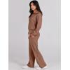 imageANRABESS Women 2 Piece Outfits Sweatsuit Oversized Sweatshirt Sweatpants Tracksuit Sweat Lounge Matching Set 2025 Fall TrendyBurnt Brown