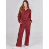 imageANRABESS Women 2 Piece Outfits Sweatsuit Oversized Sweatshirt Sweatpants Tracksuit Sweat Lounge Matching Set 2025 Fall TrendyRed