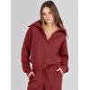 imageANRABESS Women 2 Piece Outfits Sweatsuit Oversized Sweatshirt Sweatpants Tracksuit Sweat Lounge Matching Set 2025 Fall TrendyRed