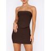 imageANRABESS Women 2 Piece Skirt Sets Summer Strapless Crop Top Matching Bodycon Sexy Going Out Mini Club Dress Outfit ClothesCoffee