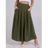 imageANRABESS Women ALine Pleated High Waist Maxi Skirt Full Ankle Length Flowy Swing Elegant Dressy Casual Work Long SkirtsArmy Green