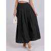 imageANRABESS Women ALine Pleated High Waist Maxi Skirt Full Ankle Length Flowy Swing Elegant Dressy Casual Work Long SkirtsBlack