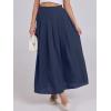imageANRABESS Women ALine Pleated High Waist Maxi Skirt Full Ankle Length Flowy Swing Elegant Dressy Casual Work Long SkirtsDeep Blue