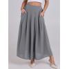 imageANRABESS Women ALine Pleated High Waist Maxi Skirt Full Ankle Length Flowy Swing Elegant Dressy Casual Work Long SkirtsGrey