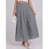 imageANRABESS Women ALine Pleated High Waist Maxi Skirt Full Ankle Length Flowy Swing Elegant Dressy Casual Work Long SkirtsGrey