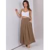 imageANRABESS Women ALine Pleated High Waist Maxi Skirt Full Ankle Length Flowy Swing Elegant Dressy Casual Work Long SkirtsKhaki