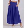 imageANRABESS Women ALine Pleated High Waist Maxi Skirt Full Ankle Length Flowy Swing Elegant Dressy Casual Work Long SkirtsRoyal Blue