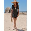 imageANRABESS Women Beach Crochet Cover Ups Summer Knit Swimwear Short Sleeve Mesh Dress 2025 Vacation Bathing Suit SwimsuitsBlack