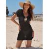 imageANRABESS Women Beach Crochet Cover Ups Summer Knit Swimwear Short Sleeve Mesh Dress 2025 Vacation Bathing Suit SwimsuitsBlack