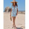 imageANRABESS Women Beach Crochet Cover Ups Summer Knit Swimwear Short Sleeve Mesh Dress 2025 Vacation Bathing Suit SwimsuitsSky