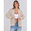 imageANRABESS Women Jackets Sweaters Long Sleeve Open Front Loose Lightweight Knit Cropped Cardigan 2025 Fall Trendy CoatsBeige
