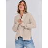 imageANRABESS Women Jackets Sweaters Long Sleeve Open Front Loose Lightweight Knit Cropped Cardigan 2025 Fall Trendy CoatsBeige