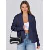 imageANRABESS Women Jackets Sweaters Long Sleeve Open Front Loose Lightweight Knit Cropped Cardigan 2025 Fall Trendy CoatsNavy Blue